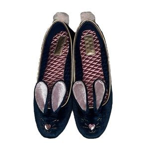 Ted Baker - Velvet Bunny Flats - Navy
